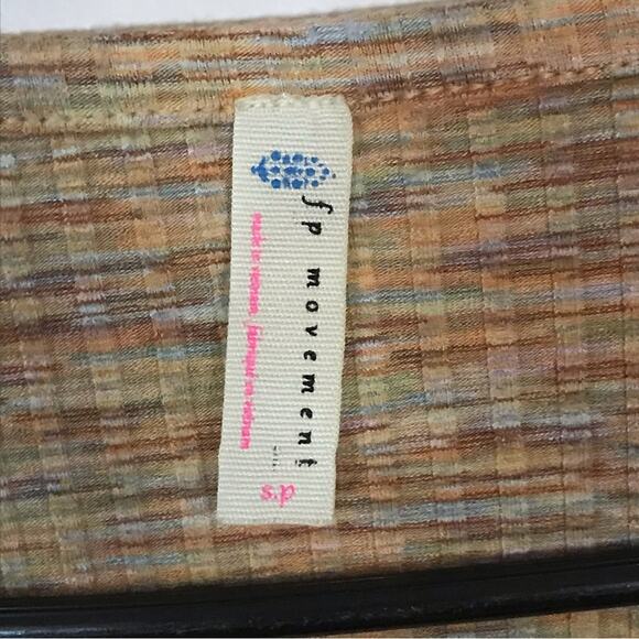 Free people movement cream tan crop top loungewear size S - Picture 4 of 6